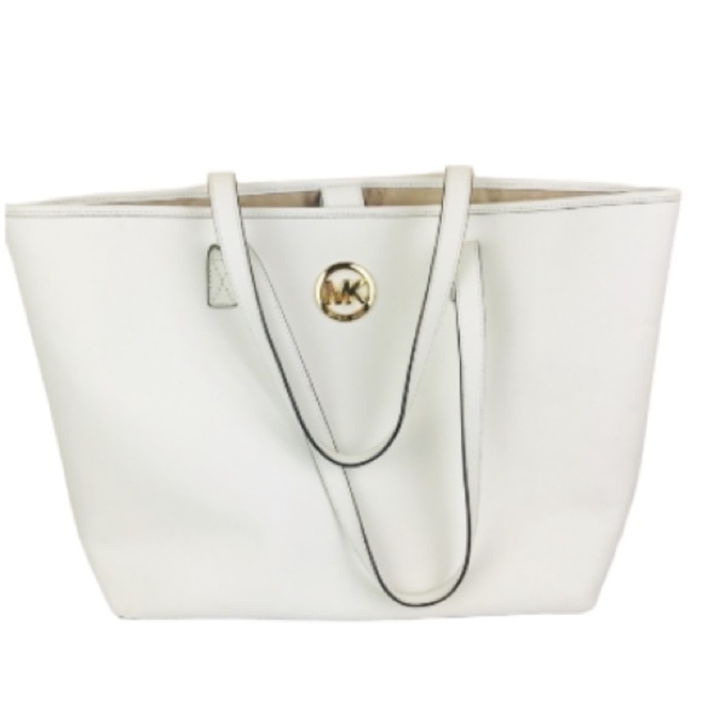 Michael Kors white large jet set tote